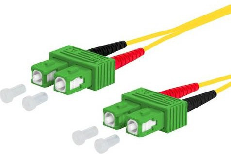 Metz Connect OpDAT Patchkabel SC-D APC auf SC-D APC OS2 in Gelb, Länge: 3 m - Bild 1