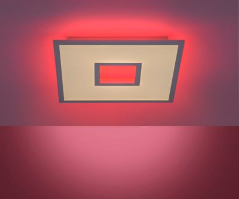 Just Light LED-Deckenleuchte RECESS RGBW Weiß B/T/H: 45 x 45 x 5 cm - Bild 3