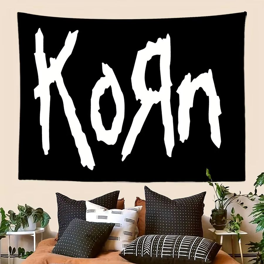 Korn Band Wandbehang Heavy Metal Rock Musik Tapisserie Schwarz - Bild 3