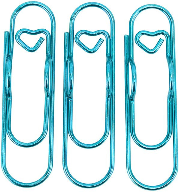 30 Stück Igeteck Metall Stift Clips aus Edelstahl in Blau für Büro und Alltag - Bild 1