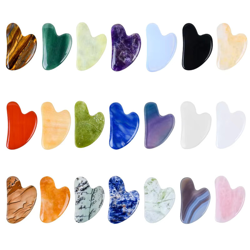 Muyijaderies Gua Sha Gesichtsmassagegerät, Rosenquarz und Amethyst, Unisex - Bild 2