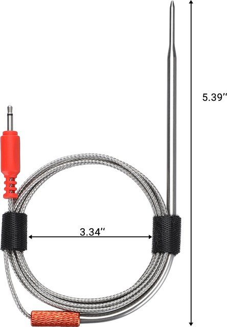 INKBIRD Ersatz-Fleischsensor aus Edelstahl für IBT-26S BBQ Grill Thermometer in Silber und Gelb - Bild 1