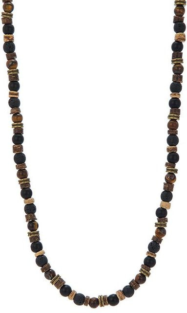 YIRAN Halskette Herren, Perlen-Choker, Kokosnussschale, Holzperlen, 45cm, black - Bild 1