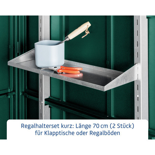 Ecostar Regalleisten aus Metall für Gerätehaus, silberfarben, Länge: 70,8 cm - Bild 2
