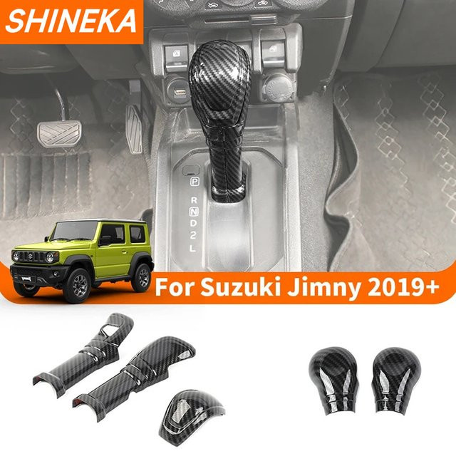 SHINEKA Schalthebel Kopf Abdeckung Trim in Schwarz für Suzuki Jimny ab 2019 Innenraum Zubehör - Bild 1