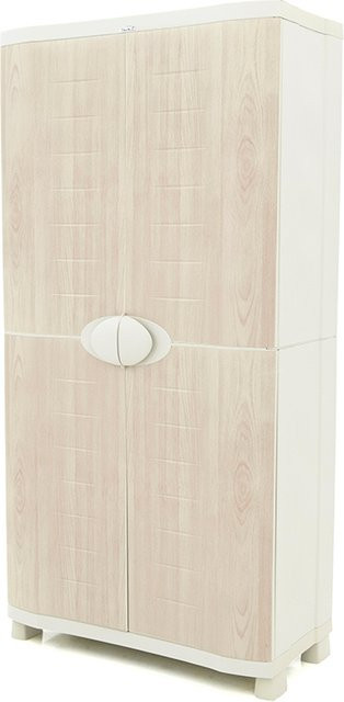 Intergard Kunststoffschrank in brauner Holzoptik mit 4 Einlagen, B: 90 cm, H: 184 cm - Bild 1