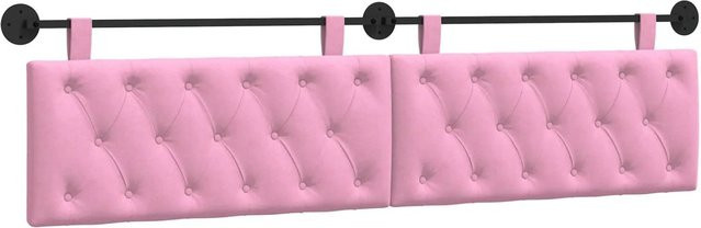 vidaXL Wandmontiertes Polsterpaneel in Rosa mit Stoffbezug, B/H/T: 210 x 55 x 7 cm - Bild 1