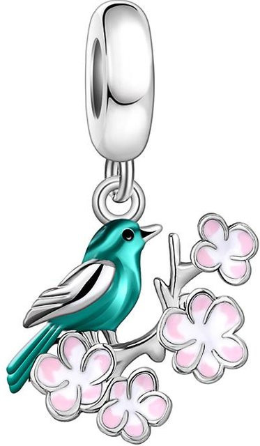 Charm-Perle Kolibri, Schwalbe, Eisvogel, Kupfer, Weiß, Damen - Bild 1