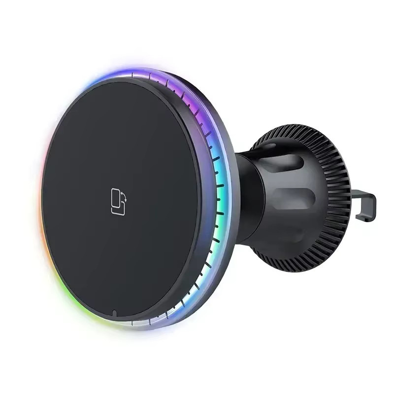 Opansten Magnetische Kabellose Handyhalterung mit LED und Schnellladefunktion für das Auto, Schwarz, Passend für iPhone 12 bis 17 Pro Max, Befestigung für Lüftungsschlitz - Bild 2
