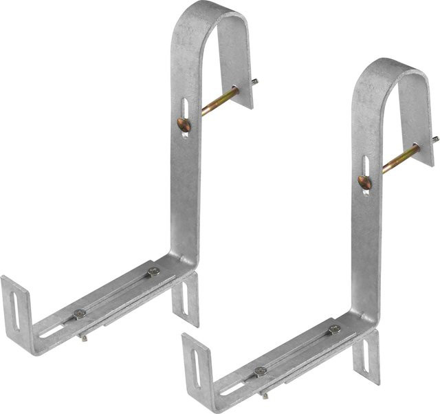 2er-Set Balkonkastenhalter aus Metall, feuerverzinkt, Schwarz, 220 mm - Bild 1