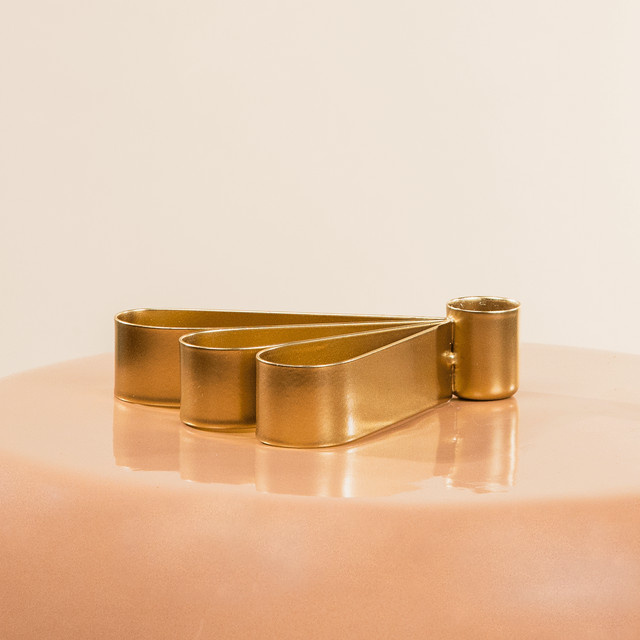 Eleganter Kerzenhalter von BLUME2000 in Gold - Bild 1