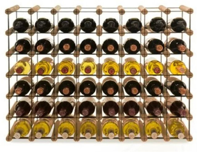PROREGAL Modulares Weinregal Vinotega Mod aus massivem Kiefernholz, Braun geölt, H x B x T: 62,5 x 82,5 x 24,5 cm - Bild 1
