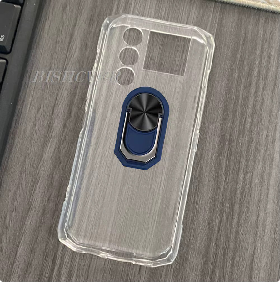 Magnetische TPU-Silikonhülle für Doogee Blade 20, Blade20Turbo und Blade20 20Play Ultra, transparent, stoßfest mit Ringhalter - Bild 1