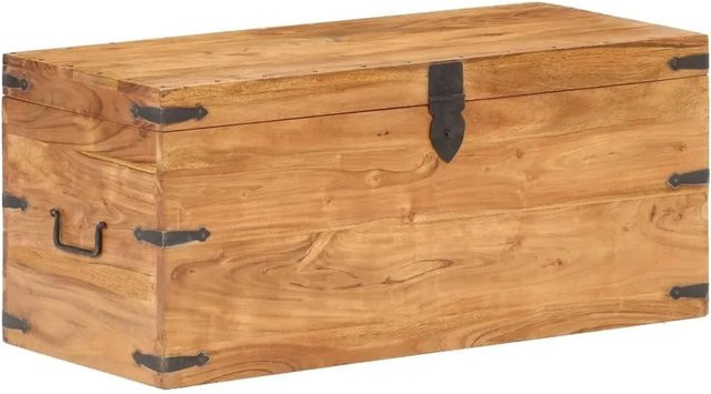 vidaXL Truhe aus Massivholz Akazie in Braun B/T/H: 90 x 40 x 40 cm - Bild 1