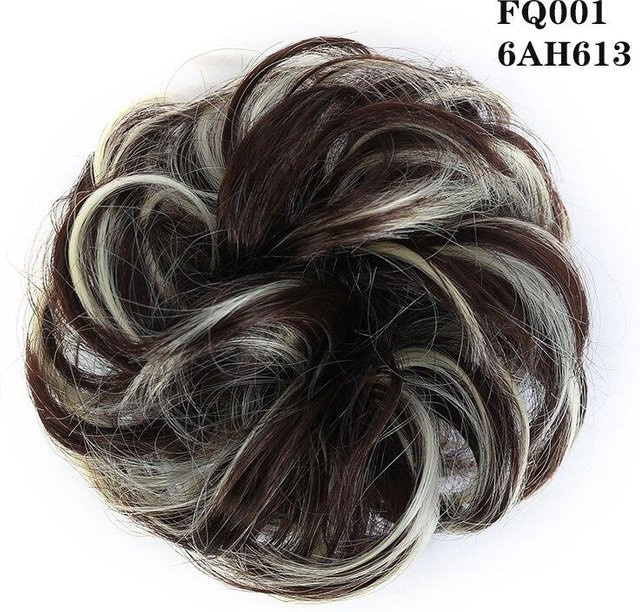 xianyi01 Messy Scrunchie Haarteil, Kunsthaar, Lockiges Haar, Unisex - Bild 1
