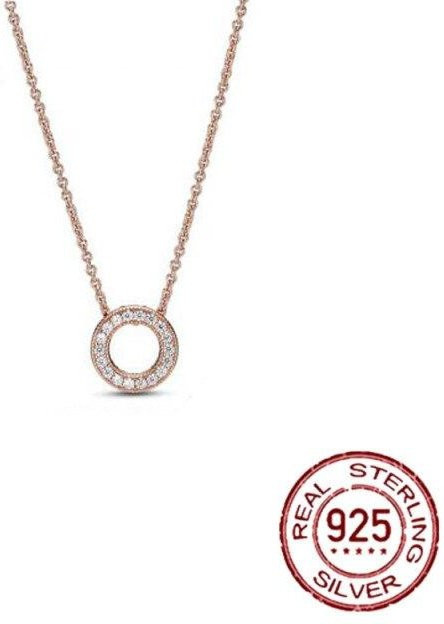 Halskette mit Globus-Anhänger, 925 Sterlingsilber, Damen - Bild 1