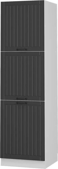 Vicco Herdumbauschrank Fame-Line Landhaus Küchenschrank in Weiß und Dunkelgrau mit Breite: 60 cm - Bild 2