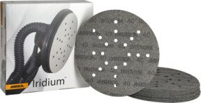 Mirka Iridium Papierschleifmittel für Exzenterschleifer, Durchmesser: 225 mm, Körnung: 40, Farbe: Grau, 25er Packung - Bild 1