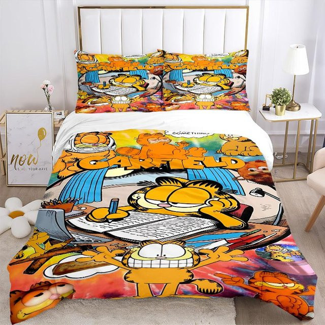 3er Set Garfield Comic Bettwäsche aus Polyester mit Bettbezug und Kissenbezügen, Mehrfarbig, B/H: 240 x 220 cm - Bild 1