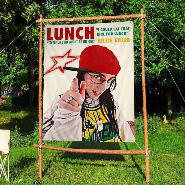 Potdemiel Retro-Flaggen Billie Eilish Banner zur Innendekoration für Wohnzimmer und Studio - Bild 1