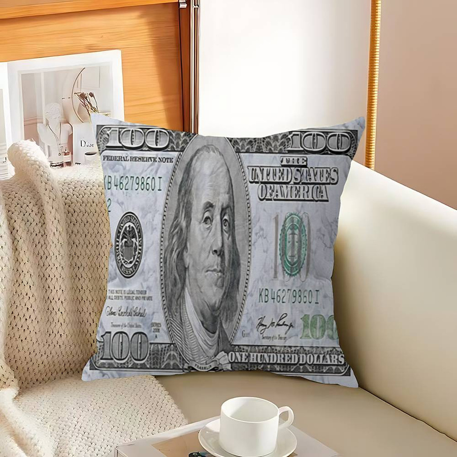 Dekorativer Kissenbezug Dollar Kunst Druck aus Polyester in Multicolor, B/B/H: 18 x 18 x 18 cm - Bild 1