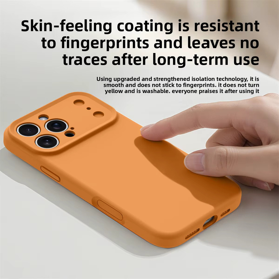 Stoßfeste Silikon-Handyhülle für Apple iPhone 17 Pro Max, iPhone 16, iPhone 15 und iPhone 14 Pro in Schwarz oder Orange - Bild 6