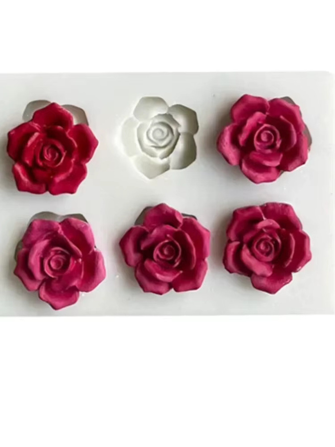 Silikonform Rose für Schokolade Pudding Gelee Fondant und DIY-Handwerk in Weiß - Bild 3