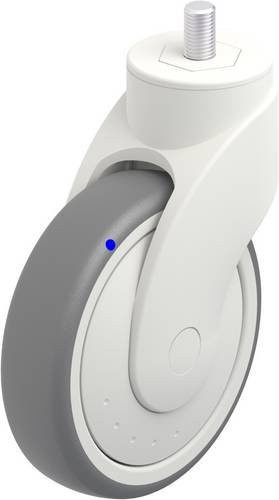Blickle Lenkrolle LWKX-TPA 126XKF-GSX12 in Grau und Weiß mit Kunststoffrad, Durchmesser: 125 mm, Tragfähigkeit: 110 kg - Bild 1