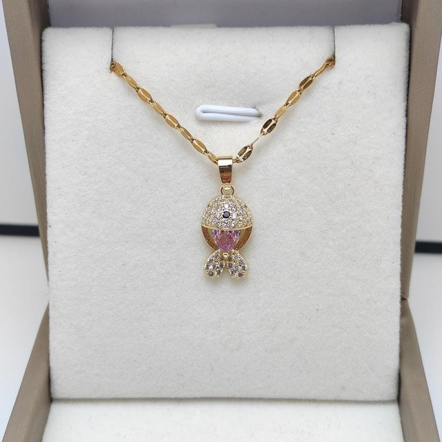 YIRAN Jewelry Halskette, Edelstahl, Silber, Perle, Zirkonia, Damen, 45 cm - Bild 1
