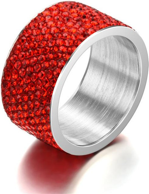 T-fengxinzi Edelstahlring, Diamant, Silber, Damen - Bild 1