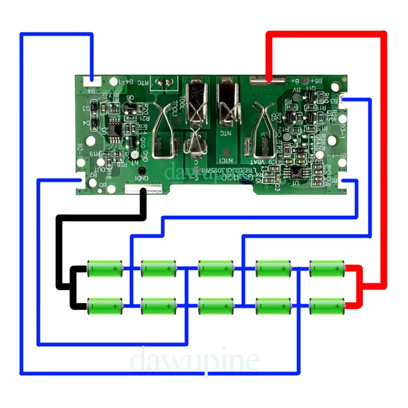 Dawupine PBA All18V Lithium-Batterie mit Kunststoffgehäuse und 10X18650 PCBA Ladeschutz Platine BMS für Bosch 18V Li-Ion Batteriekasten - Bild 4