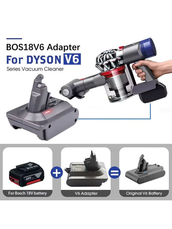 HAKSINKY BOS18V6 Batterieadapter für Bosch 18V Li-Ionen-Akkus BAT609 und BAT618 zur Nutzung mit Dyson Staubsauger V6 DC61 und DC62 - Bild 6