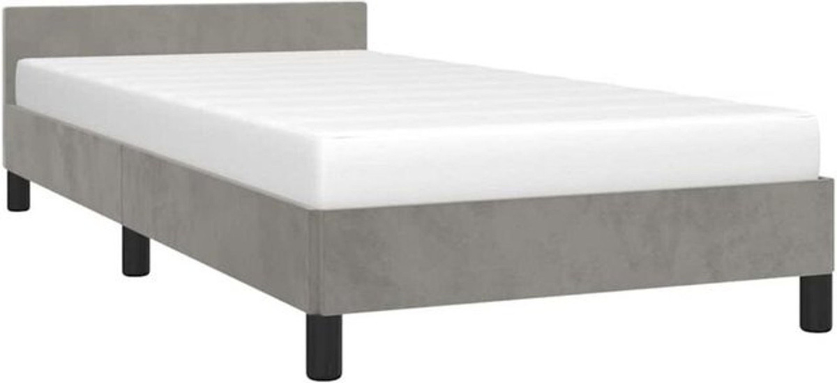 Vidaxl Polsterbett aus Samt und Holzwerkstoff in Grau, B/T/H: 80 x 200 cm - Bild 1