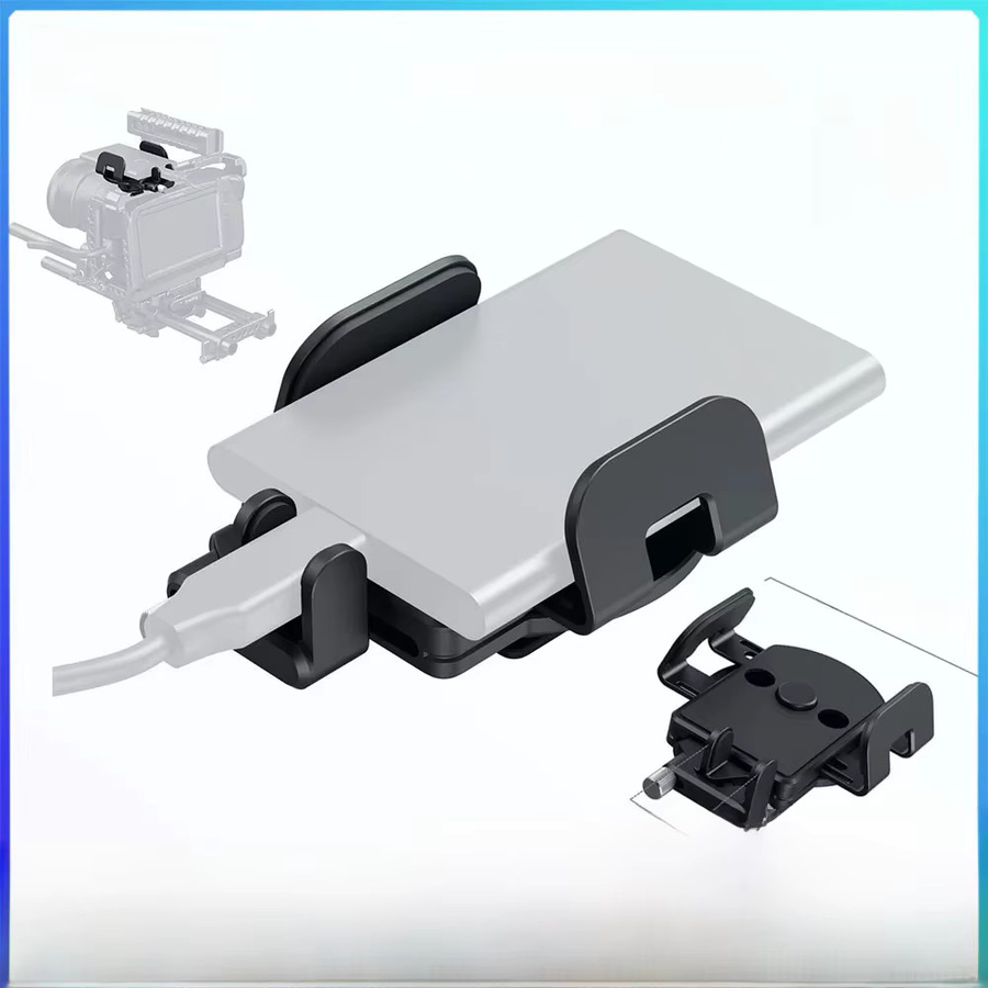 SmallRig Universal-Montageklemme für externe SSD in Schwarz mit Kaltschuh- und MagSafe-Installation für Samsung T5 und T7 sowie SanDisk 5196 - Bild 1