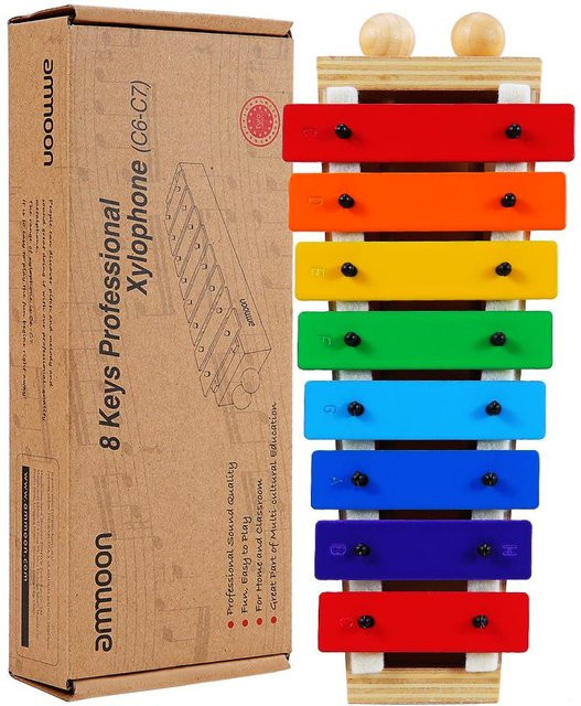 Ammoon Xylophon Glockenspiel mit Schlägeln, Bunt / Mehrfarbig - Bild 1