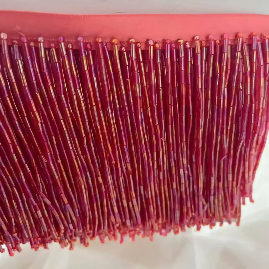 R SMEALE Perlendekoration, silberne rote Perle, Röhrenquaste, 10 cm - Bild 1