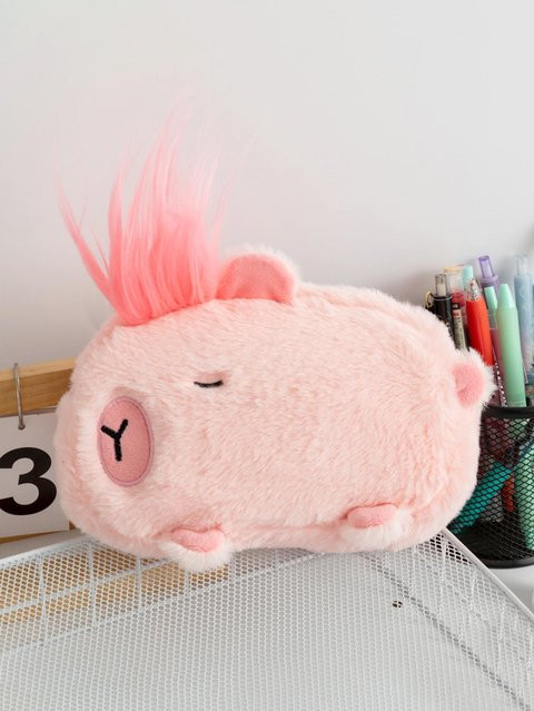 Weiche Federtasche von Ruidi bb in Pink mit großem Fassungsvermögen und Tier-Design für Schüler - Bild 1