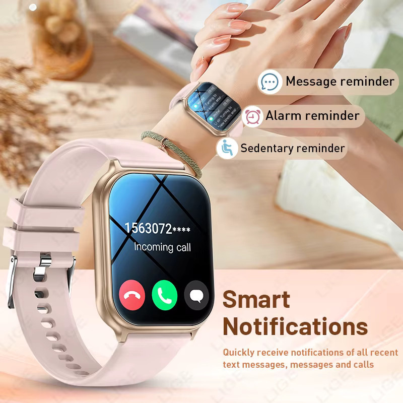 LIGE Smartwatch, Schwarz, Silikon, Bluetooth, Unisex - Bild 4