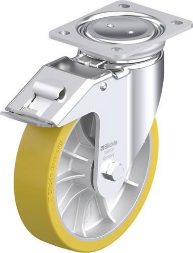 Blickle LUH-ALTH 202K-FI Stahlblech-Lenkrolle in Silber mit 200 mm Rad-Durchmesser und 1000 kg Tragfähigkeit - Bild 1