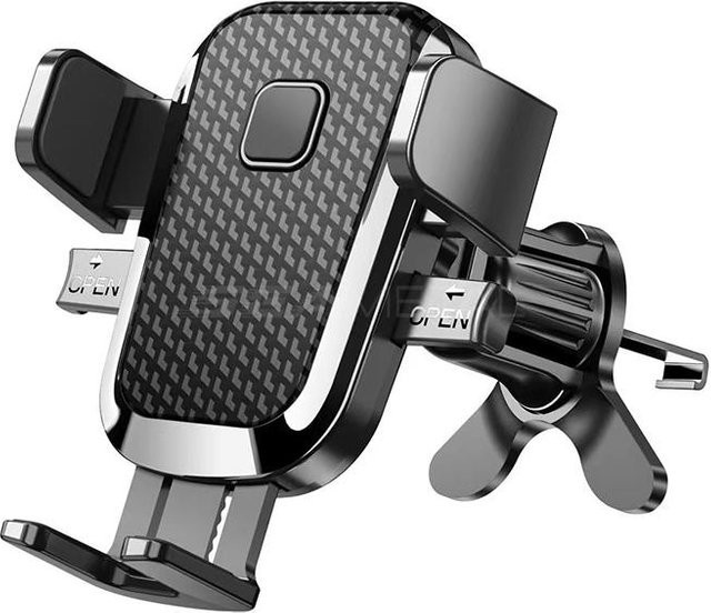 SEAMETAL Smartphone-Autohalterung für die Lüftung mit 360-Grad-Drehung und Anti-Shake-Haken in Schwarz - Bild 1