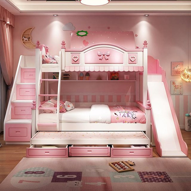 ZHIO Luxus-Kinderbett mit Baldachin in Weiß, modernes Einzelbett aus lackiertem Holz für dein Kinderzimmer - Bild 1