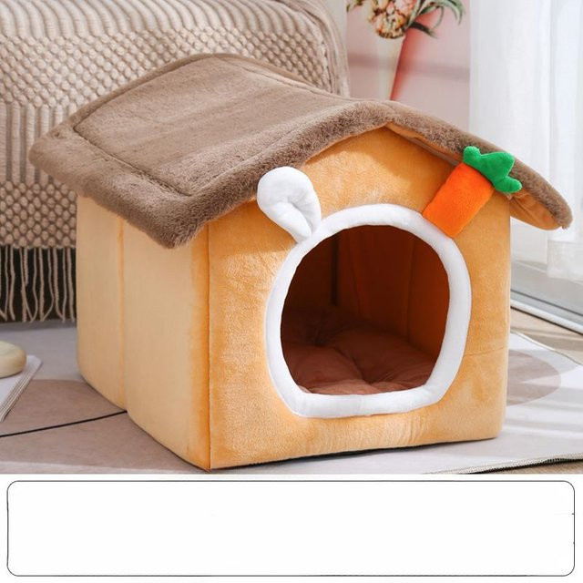 Mengshuya Katzennest Karottenhausnest für alle vier Jahreszeiten, Stoff, L 52 x B 43 x H 43 cm - Bild 1