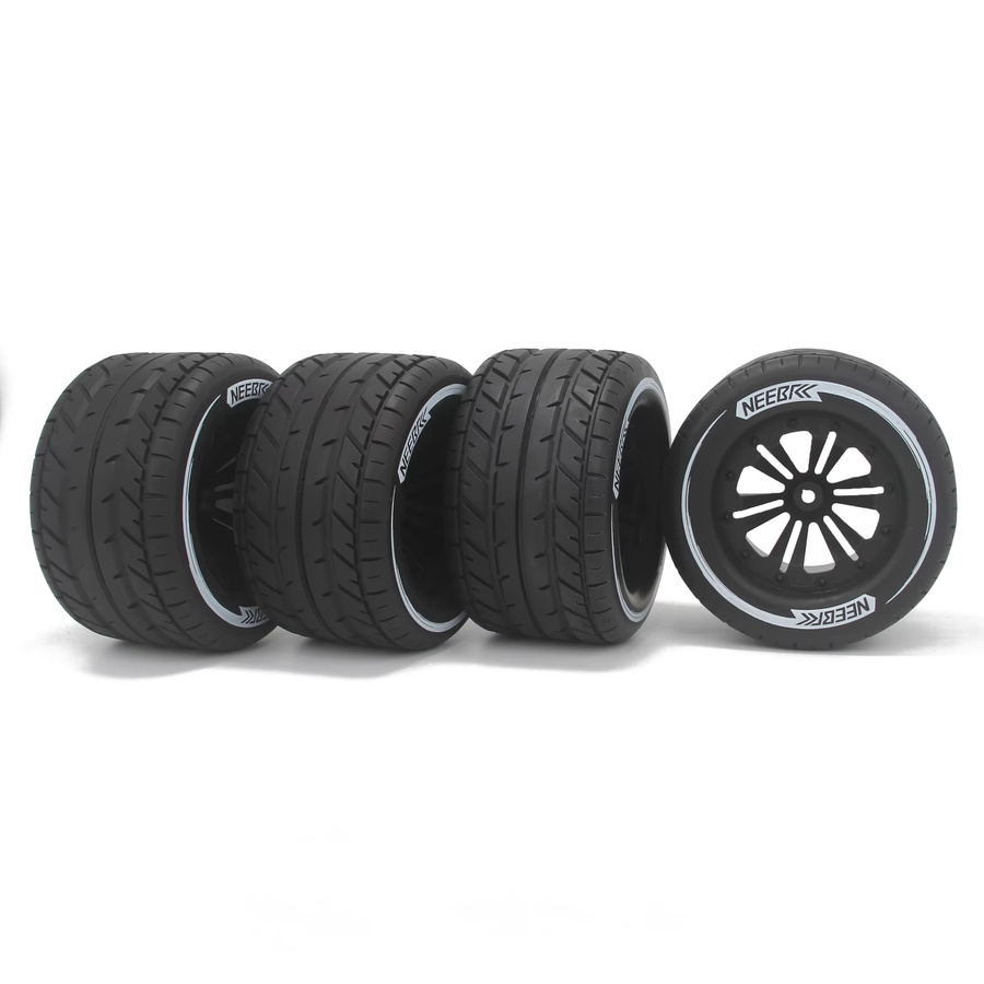 NEEBRC Gummireifen Rad Reifenfelge, 4-teiliges Set, 1:10, Schwarz - Bild 2