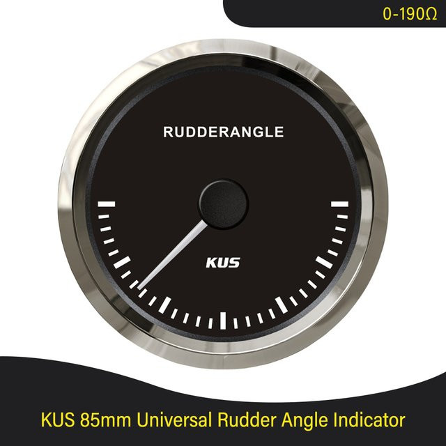 KUS Universal Marine Boot Ruderwinkel-Anzeige mit rot-gelber Hintergrundbeleuchtung, 0-190 Ohm, Durchmesser: 52 mm, Breite: 85 mm - Bild 1