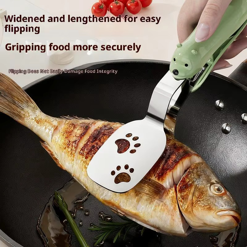 KEMORELA Multifunktionale Lebensmittelzange aus Edelstahl in Silber und Grün für BBQ und Haushalt - Bild 2