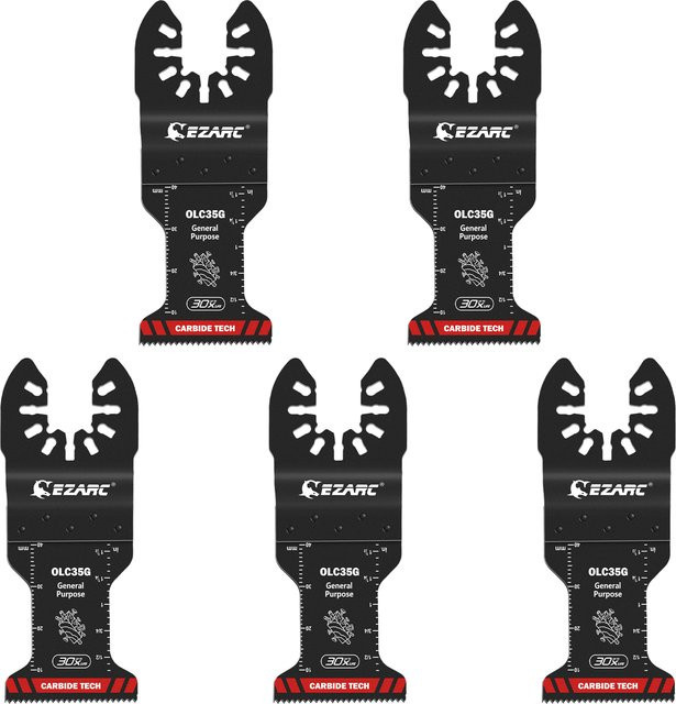 EZARC Hartmetall-Oszillierende Sägeblätter Mehrzweck-Multitool-Klingen mit Schnellverschluss für Metall, Holz und Kunststoff in Schwarz - Bild 1