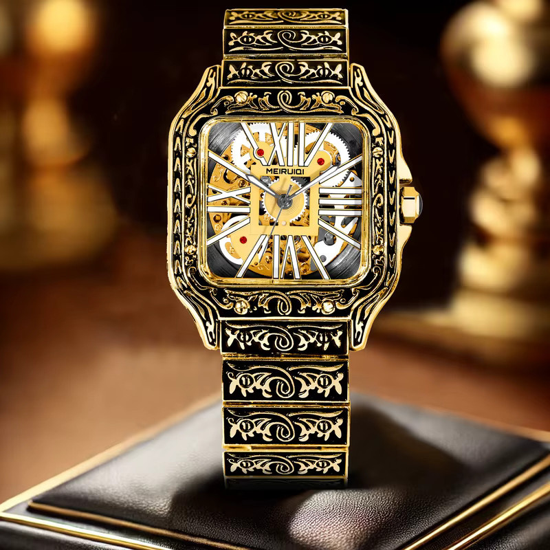 MEIRUIQI Armbanduhr Automatik, Gold, Herren - Bild 3