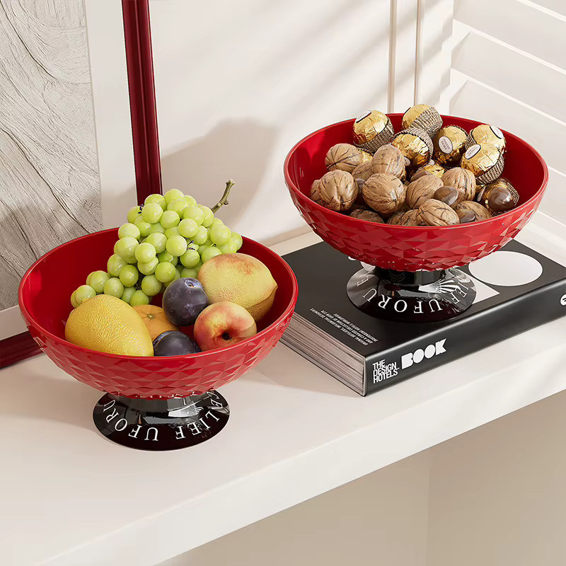 UFORU Obstschale aus Keramik in Rot und Braun als luxuriöse Snack-Aufbewahrung und Dekoration für Wohnzimmer und Küche - Bild 4