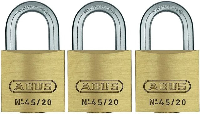 ABUS Triples Set Vorhängeschloss aus Messing in Gold, 20 mm - Bild 1