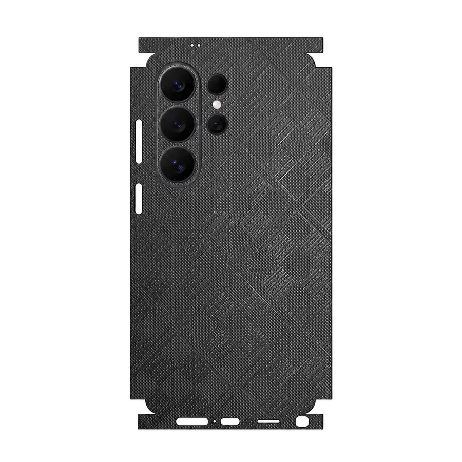 Kratzfeste Kunstleder-Rückseitenfolie für Samsung Galaxy S26, S25 Ultra Plus, S24 und S23 in Schwarz - Bild 1